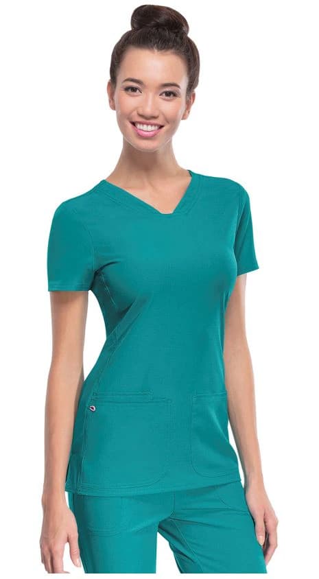 HeartSoul PitterPat V-Neck Scrub Top, Women's, Teal, 3X Large, 20710 - HeartSoul PitterPat VNeck Top - Image 1