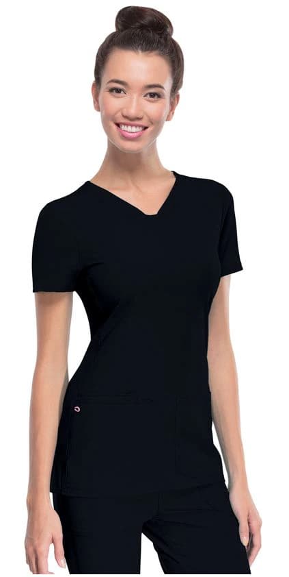 HeartSoul PitterPat V-Neck Scrub Top, Women's, Black, 2X Small, 20710 - HeartSoul PitterPat VNeck Top - Image 1