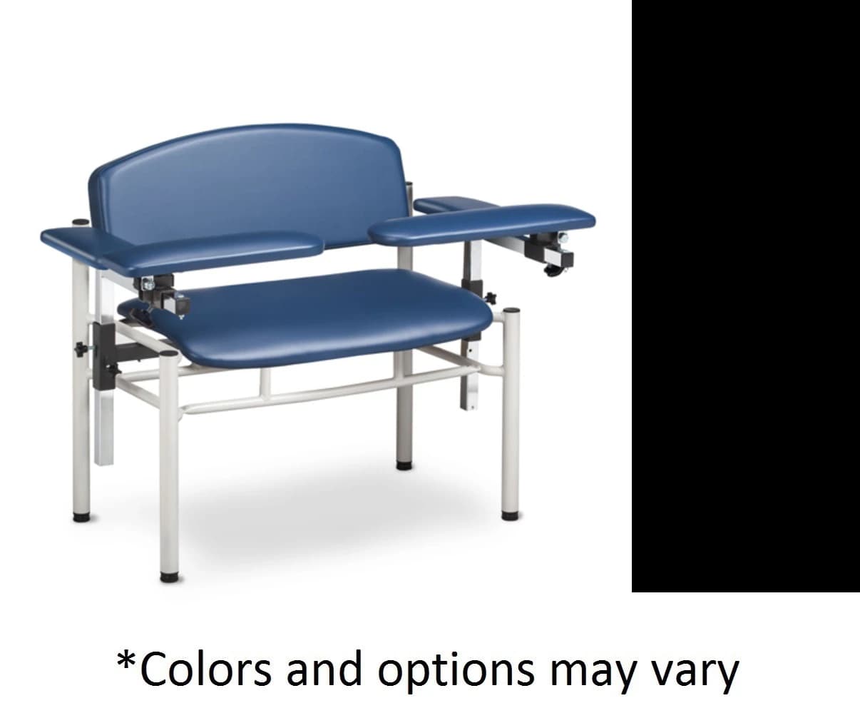 Clinton Industries SC Series Blood Draw Chair, Black, 300 lb Capacity - Chair Blood Draw Black Flp - Image 1