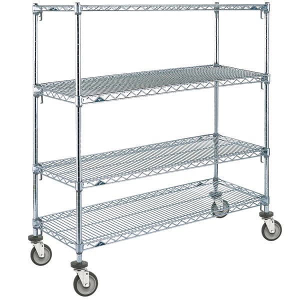 InterMetro Super Erecta Stem Caster Cart, 4-Tier, 18" x 36" - Cart Stem Caster Adj 4-Tier - Image 1