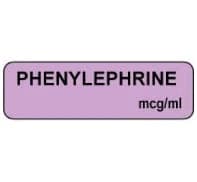 Precision Dynamics Anesthesia Label, Lilac, 1-1/4 x 3/8 inch, Phenylephrine mcg/mL, 1000/Roll - Label Phenylephrine mcg/mL - Image 1