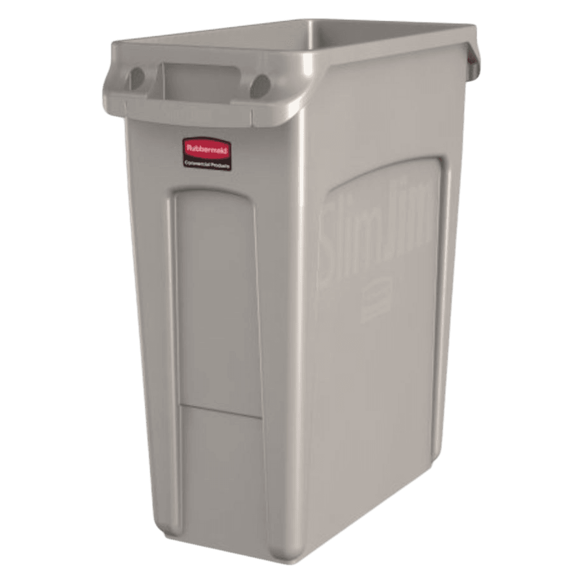 Rubbermaid Slim Jim Waste Container, 16 gal, Beige, 22 x 11 x 25 in, 4/Case - Container Waste Slim Jim 16gal - Image 1