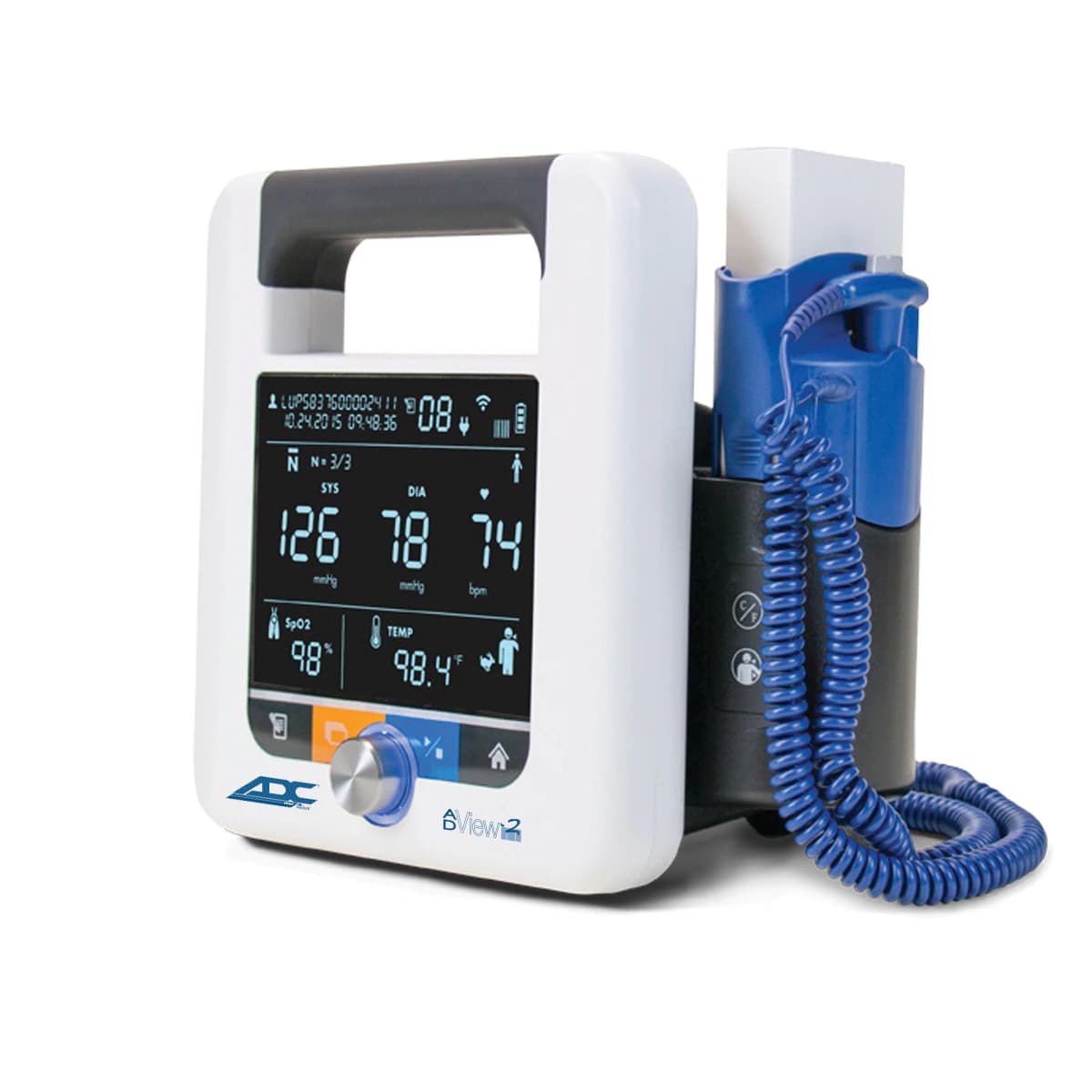 American Diagnostic Adview2 Diagnostic Station, Black/White, Digital LCD Display, Model 9005 - Station BP AdView 9005 - Image 1