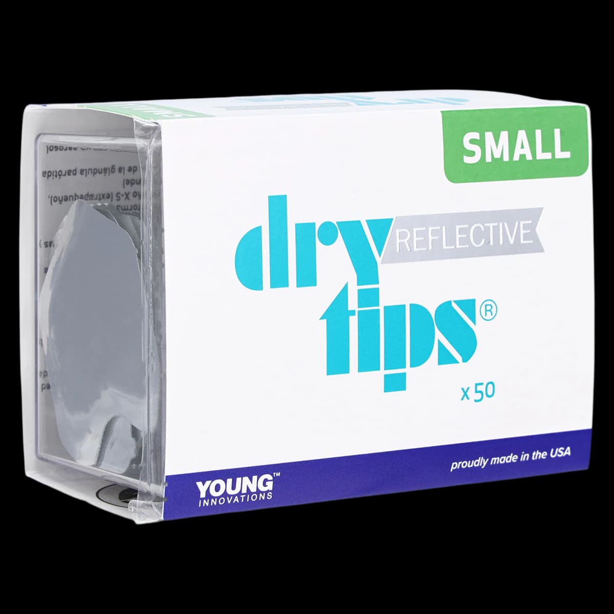 Reflective DryTips Saliva Absorbent Tips, Small, Silver, 50/Box, 291727 - Reflective DryTips Small Silver 50/bx - Image 1