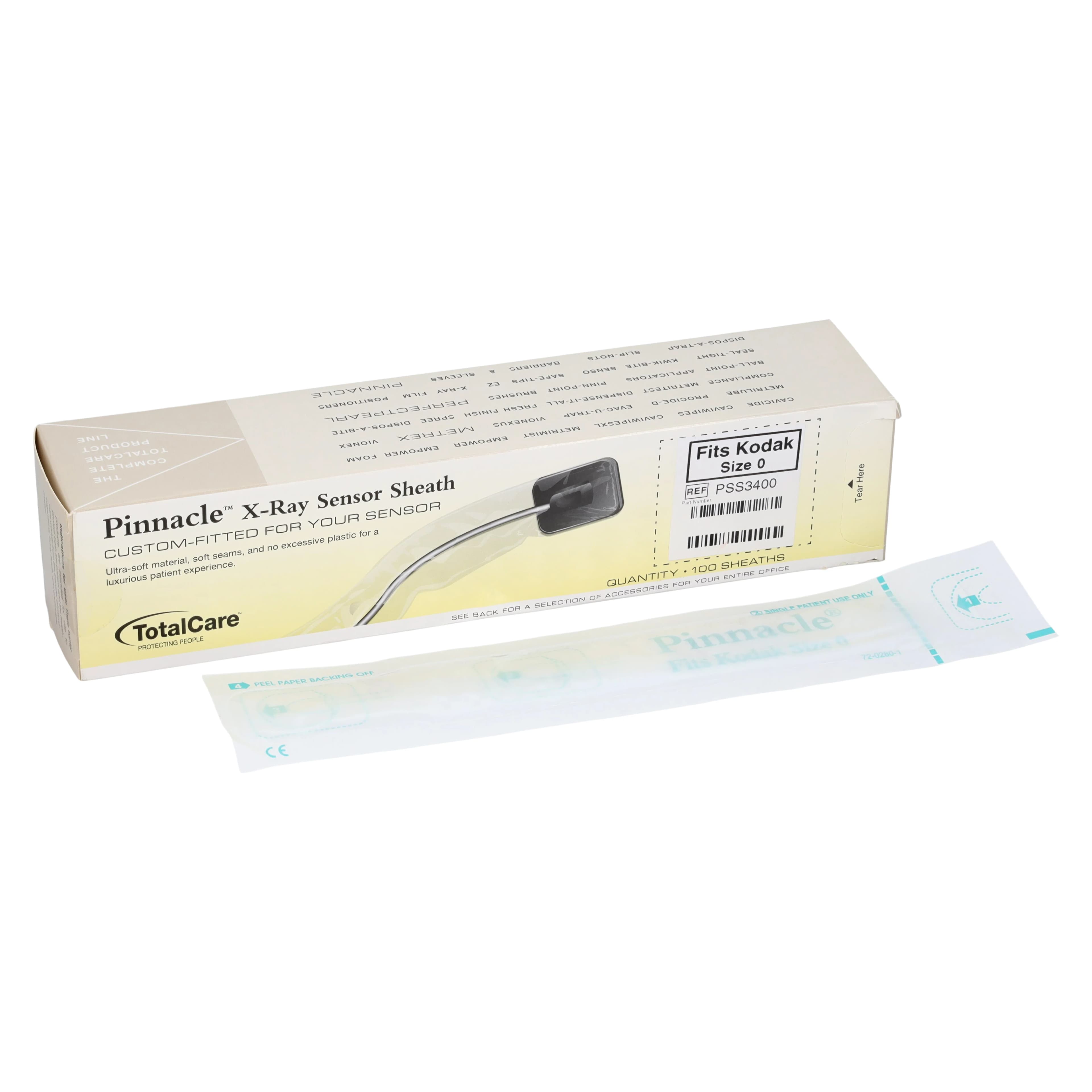 Pinnacle Digital X-ray Sensor Sheath, Fits Kodak Size 0, 100/Box - Digital Sensor Sheath Carestream Size 0 Pack of 100 - Image 1