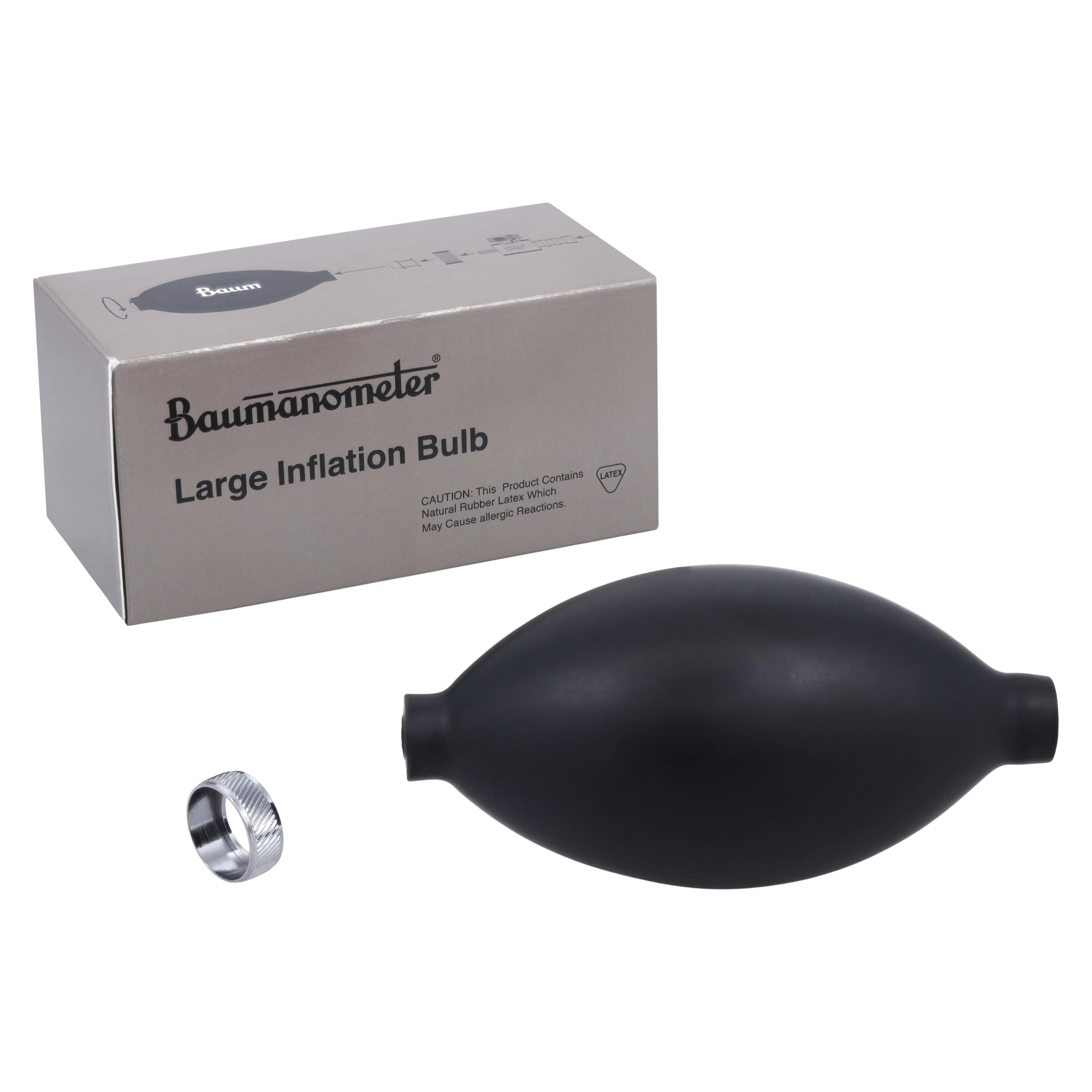 Baum Inflation Bulb, Black Latex, for Aneroid Sphygmomanometer (Each) - Bulb Only Baum - Image 1