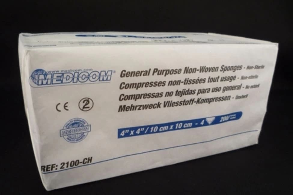 AMD Ritmed Cotton All Purpose Sponge, 4x4", 4 Ply, Non-Sterile, Non-Woven, Latex-Free - Sponge Nonwoven 4Ply NS - Image 1