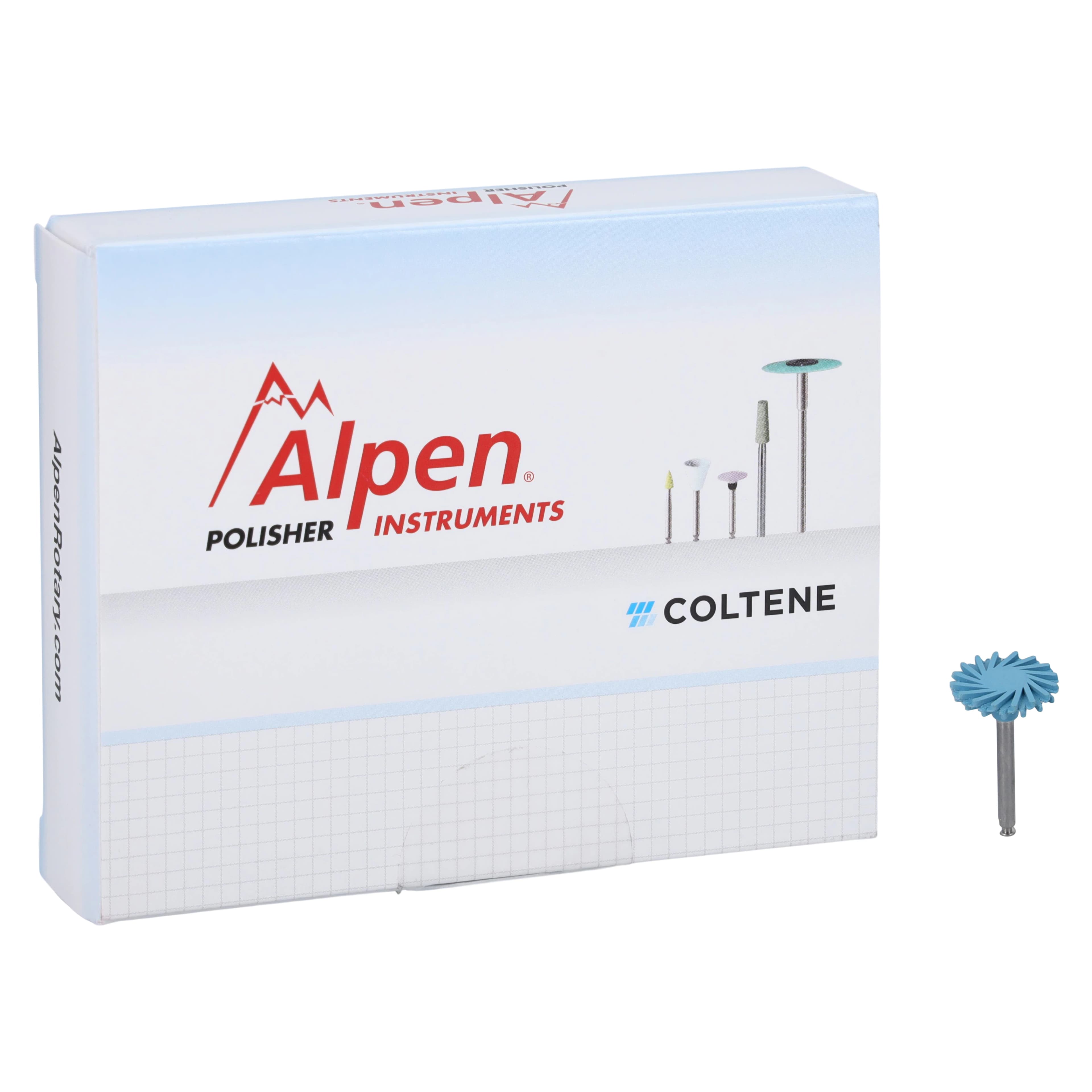 Alpen ShapeGuard Composite Plus Polishing Spiral Wheel, Step 2, Ultra Fine, RA Shank, 140, Light Blue, 5/Pkg, 60021907 - Alpen ShapeGuard Polishers, Composite Plus, 140 mm, 5/Pkg, Step 2, 60021907 - Image 1