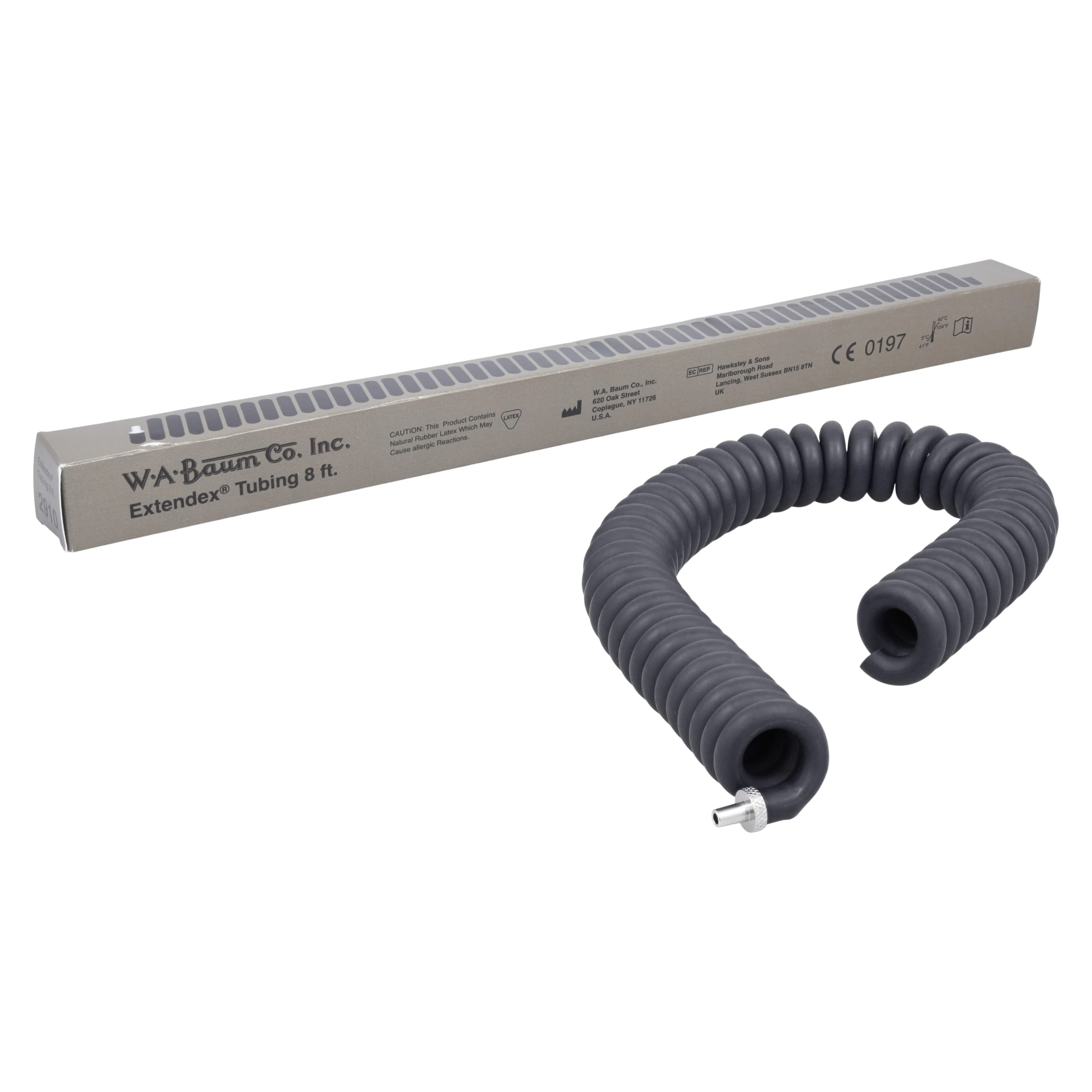 Extendex Blood Pressure Tubing, Black Latex, for 33 Series Baumanometer Wall Unit, Each - Extendex Tubing - Image 1