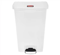 Rubbermaid Slim Jim Step-On Trash Can, 18 Gallon, White - Trash Can Slim Jim Step-On 18g - Image 1