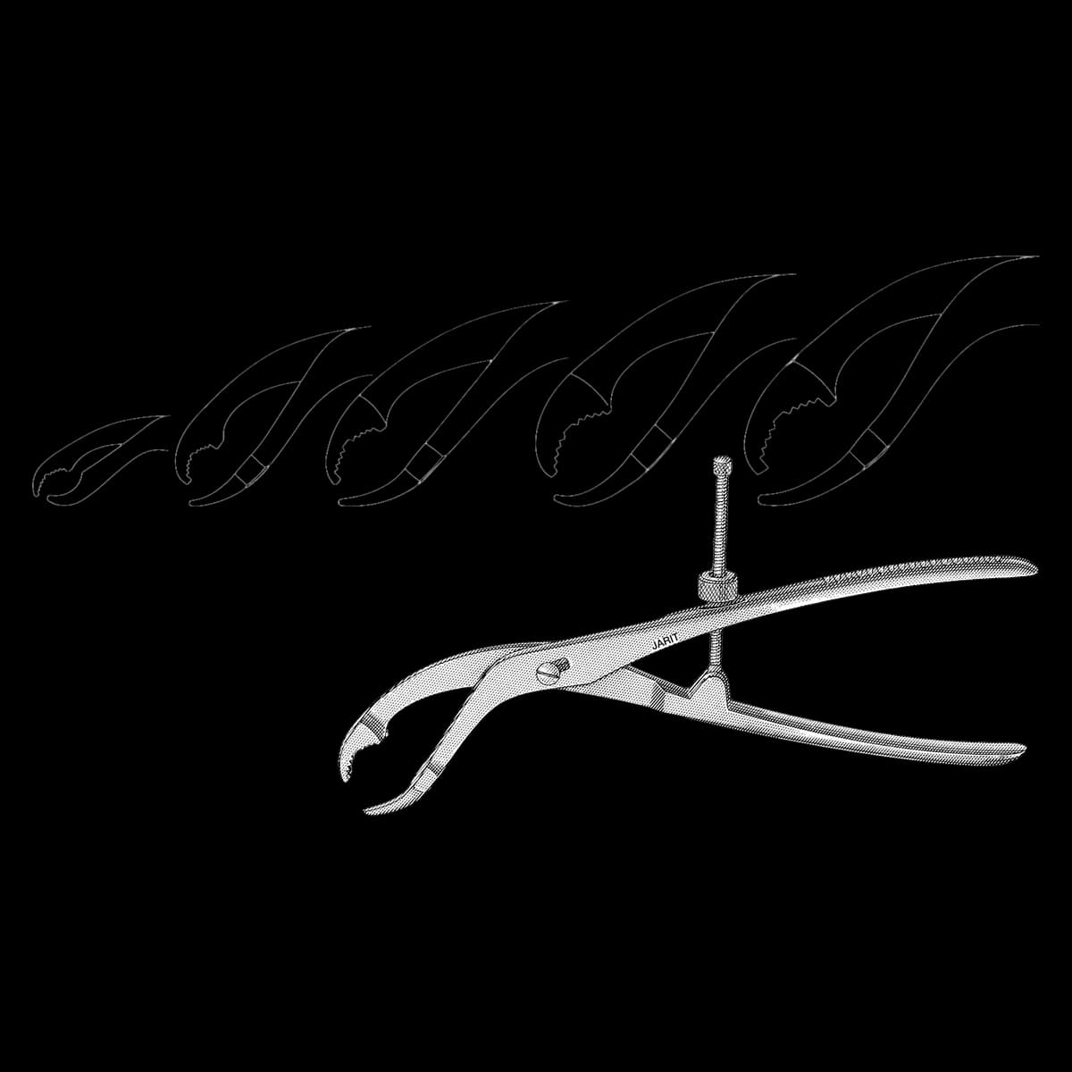 Miltex-Integra Self-Centering Bone Forceps, Angled to Side, 7-3/4" - Forcep Bone Self Centering - Image 1