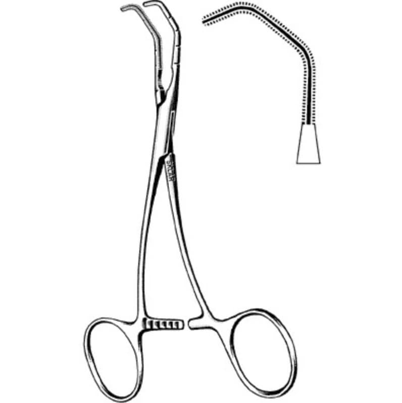 Cooley-Satinsky Blunt Anastomosis/Vascular Clamp, Double Angled, 5-1/2", Stainless Steel, Non-Sterile, Each - Clamp Cooley-Satinsky Blunt - Image 1