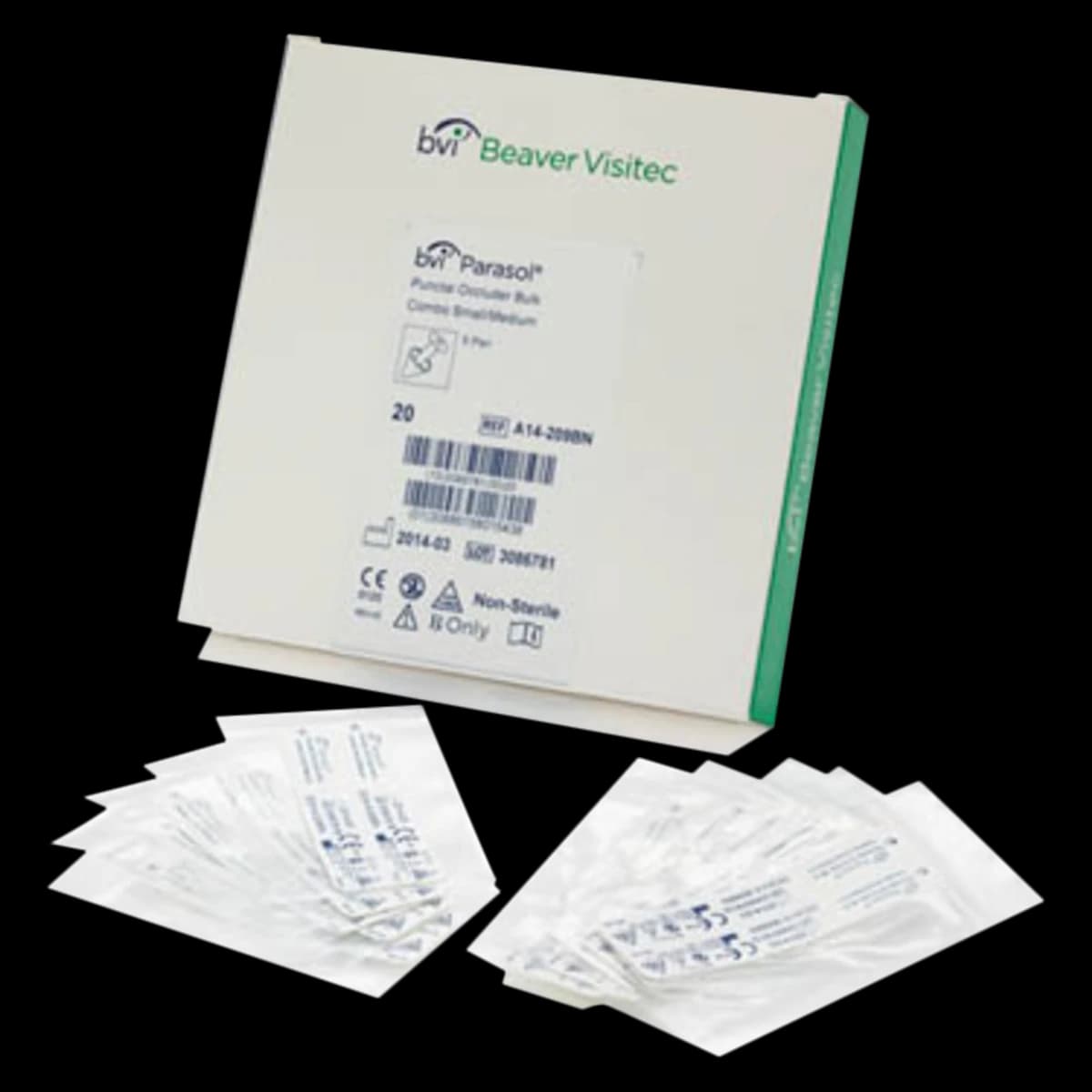 Beaver-Visitec Parasol Occluder, Non-Sterile, Bulk, 10 Pairs/Box - Occluder Parasol NS Bulk - Image 1