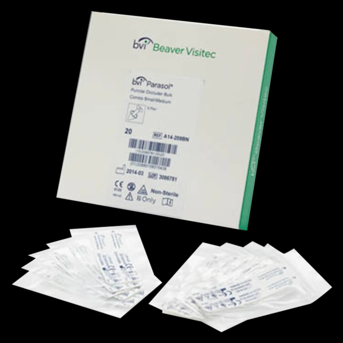 Beaver-Visitec Parasol Occluder, Non-Sterile, Bulk, 10 Pairs/Box - Occluder Parasol NS Bulk - Image 1