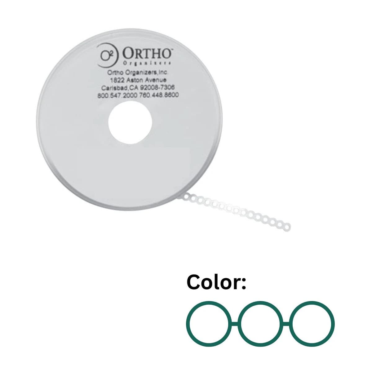 Henry Schein Orthodontics 120 O-Ties Ligature Ties, 0.120 in, Green, 30/Pk - 120 O-Ties Green - Image 1
