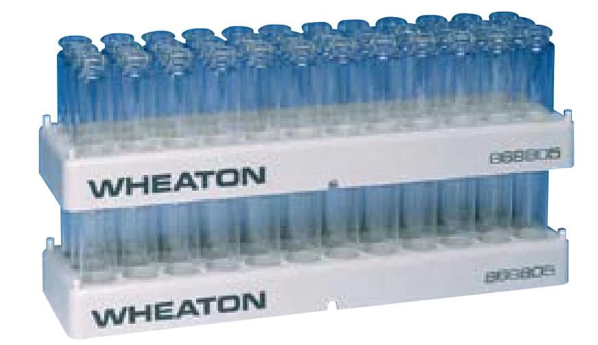 Wheaton Vial Rack, Polypropylene, 36-Place, 23.1mm, 5/Case - Rack Vial 36 Place 23.1mm - Image 1