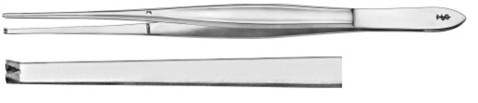 Cushing Tissue Forceps, 1x2 Teeth, 7" (Aesculap) - Forceps Tissue Cushing 1x2 Tth - Image 1