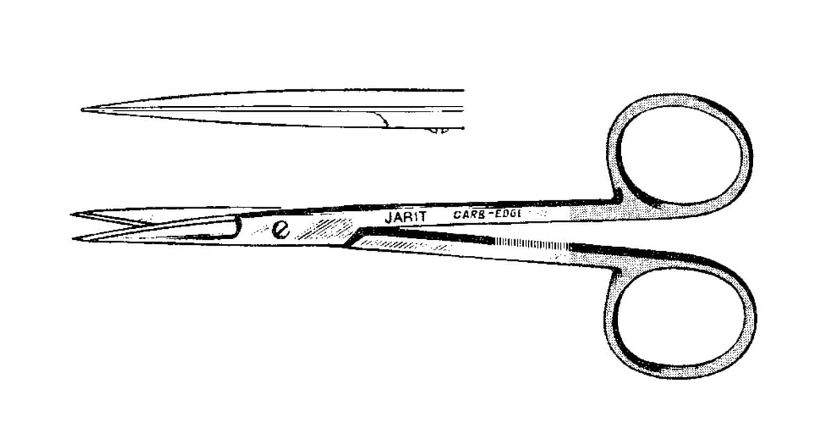 Jarit Iris Scissors, Straight, 4-1/2" (11.4 cm), Stainless Steel, Reusable - Scissor Iris CrbEdg Straight - Image 1