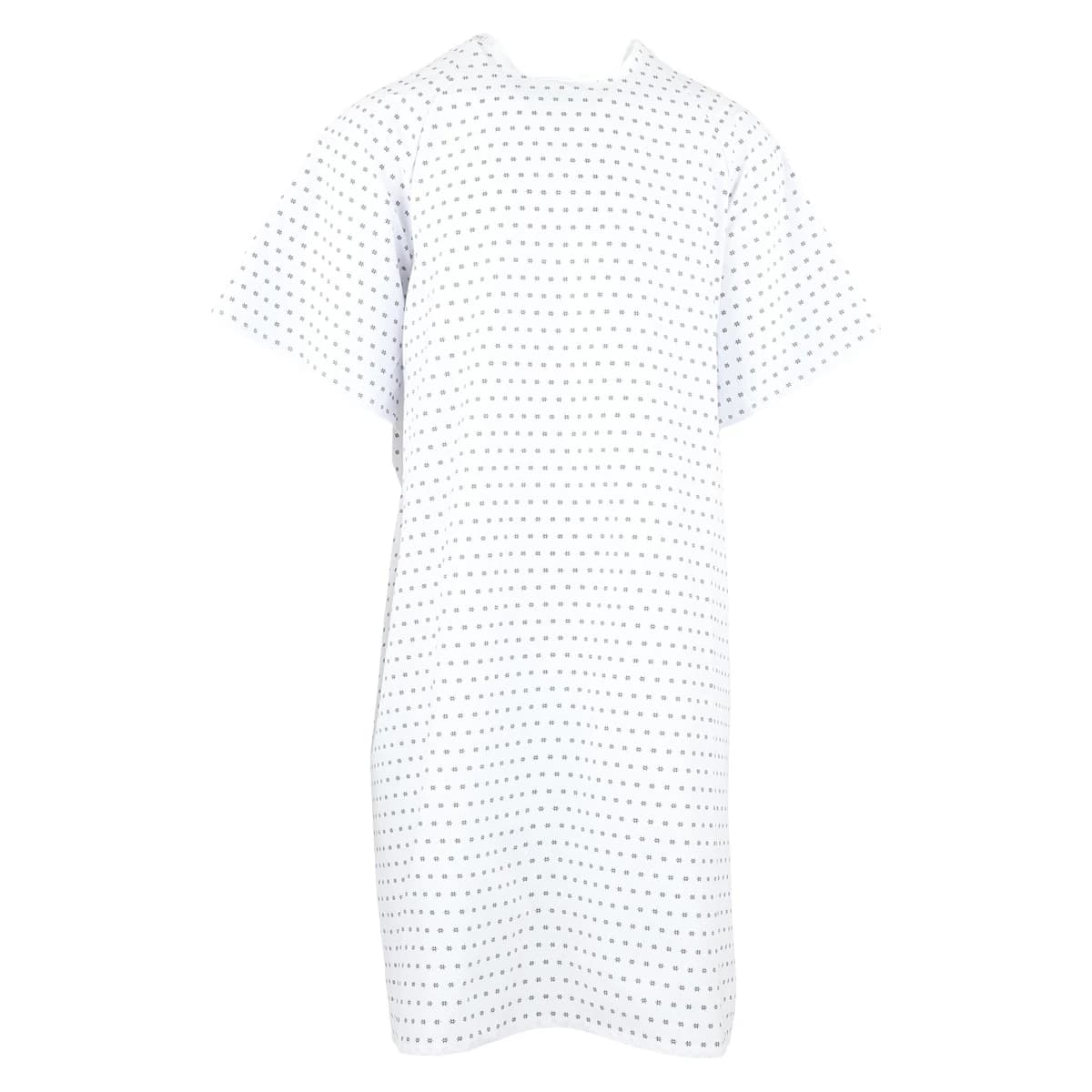 Fashion Seal Patient Gown, Adult Unisex, Snowflake Print, Cotton/Polyester, Latex-Free, Non-Sterile, Each - Gown Patient Unisex Snowflake - Image 1