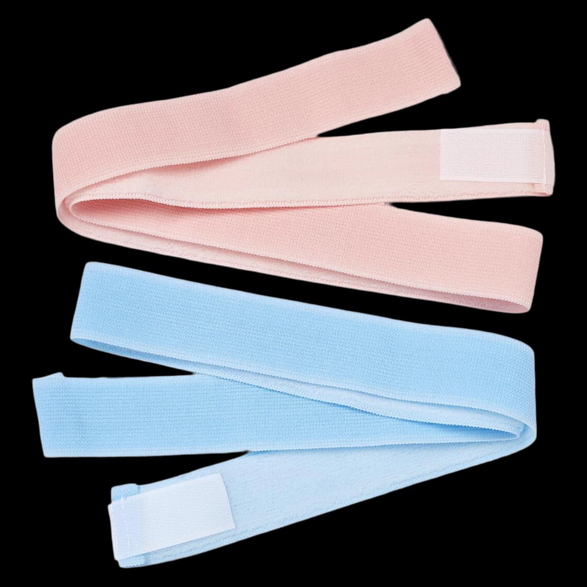 Medline Fetal Monitor Strap Set, Hook and Loop Elastic, Blue/Pink, 50/Case - Strap Fetal Monitor Set LF - Image 1