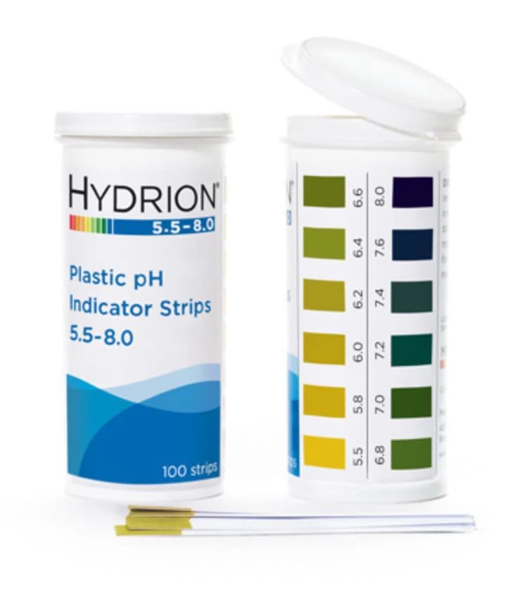 Hydrion pH Indicator Strips, 5.5-8.0 Range, Vial of 600 - Strip Ph 5.5-8.0 Hydrion - Image 1