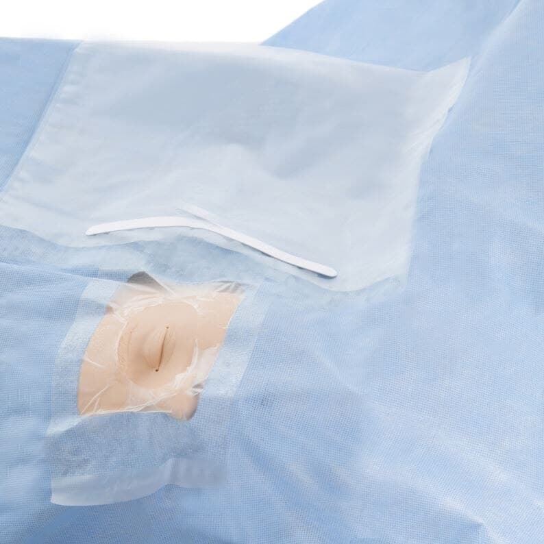 Halyard Ophthalmic Drape with Fluid Pouch, Non-Sterile, 52x56" - Drape Opthalmology w/ Fld Pch - Image 1