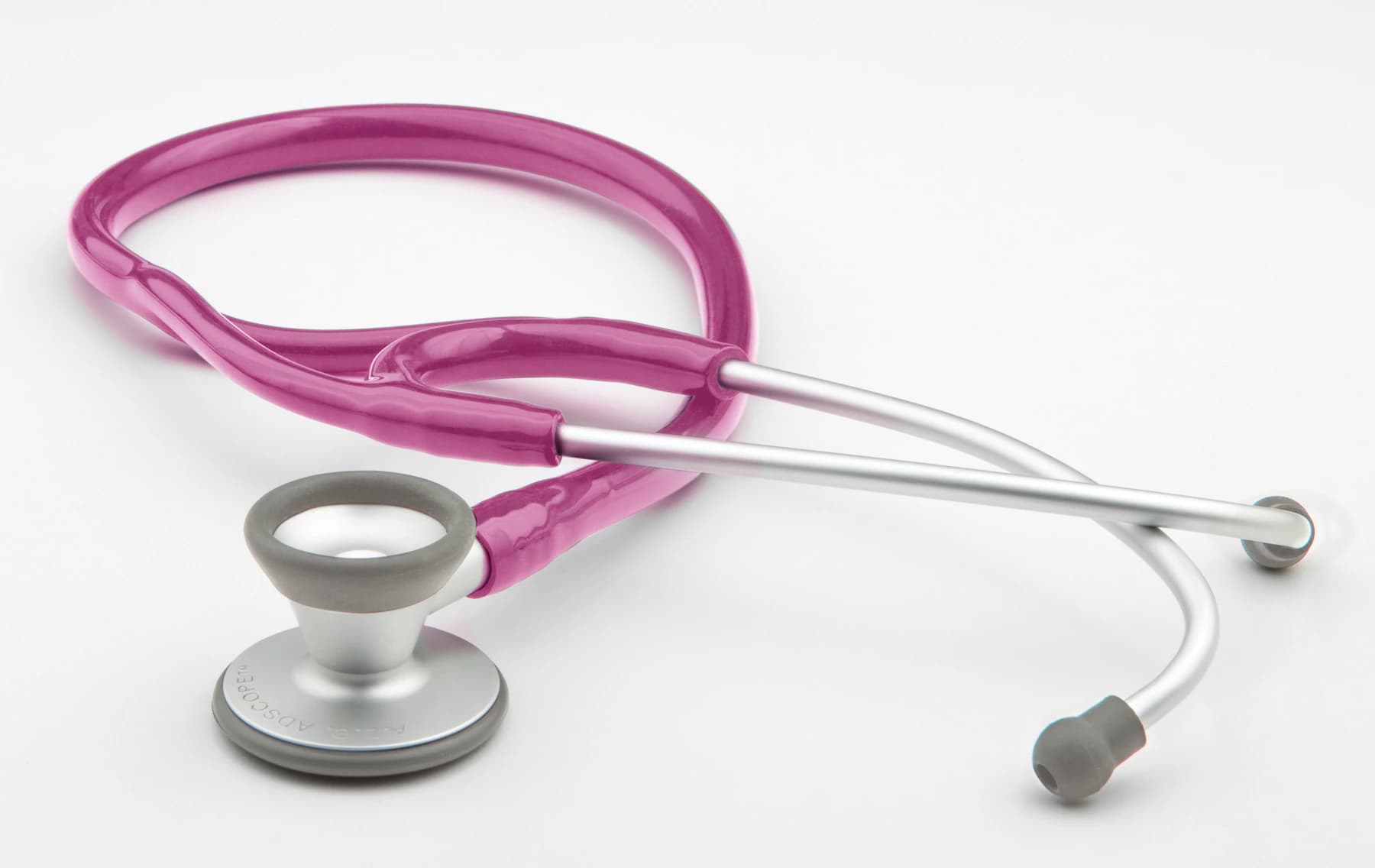ADC Adscope 606 Cardiology Stethoscope, Adult, Metallic Raspberry, Double Lumen Tubing, 606-1000 - Stethoscope Adscope Cardiology - Image 1
