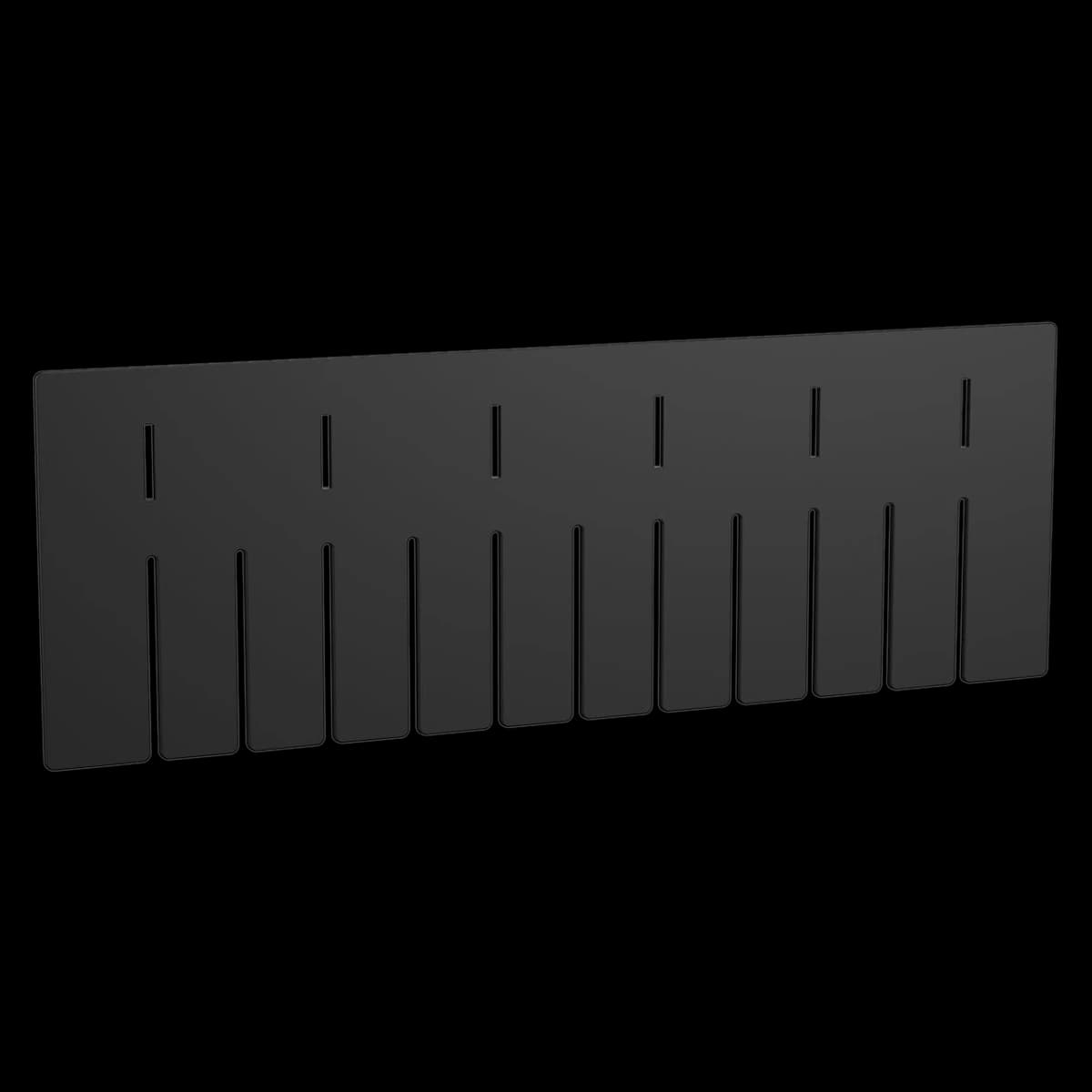 Akro-Mils Divider Short for Container, Black Polymer, 15-1/2" x 1/8" x 5-7/16", 6/Case - Divider Short f/ Container - Image 1