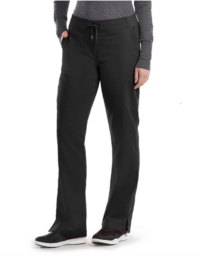 Grey's Anatomy Black Cargo Pant, Modern Fit, Straight Leg, 6 Pockets, Women's Medium, 4277 - Greys Anatomy Black Pant - Image 1
