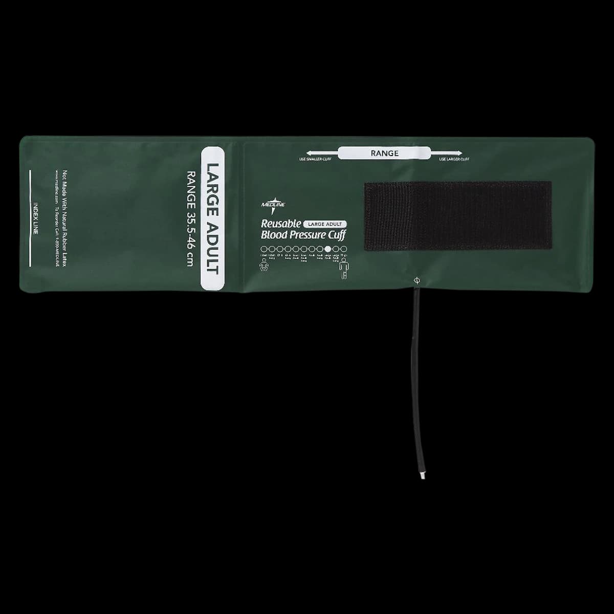 Medline Cuff BP 1T Reusable Blood Pressure Cuff, Bayonet Connector, Hunter Green, Latex-Free, 5/Bag - Cuff BP 1T Reuse Bayonet Cnnct - Image 1