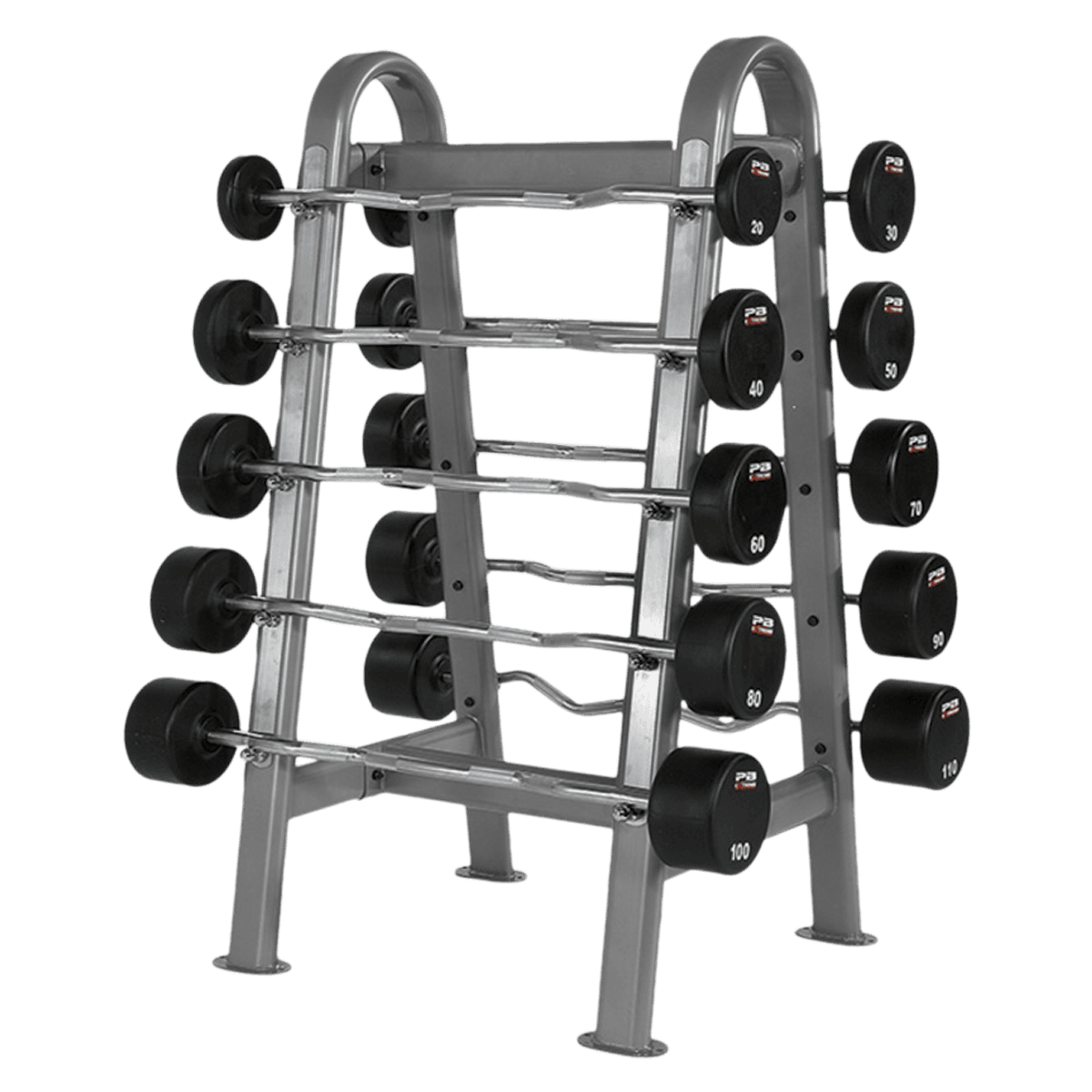 PB Extreme Barbell Set, Urethane, Black/Silver - Set Barbells PB Extreme - Image 1