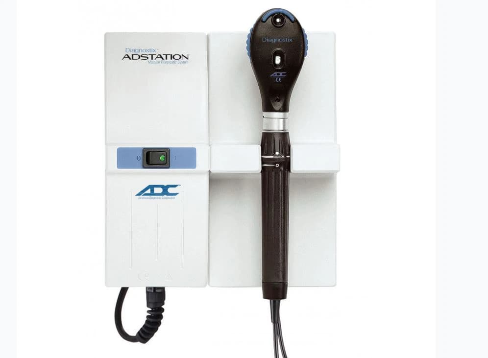 American Diagnostic Adstation Wall Mount Ophthalmoscope, 3.5V, Coaxial - Ophthalmoscope Wall Coax - Image 1