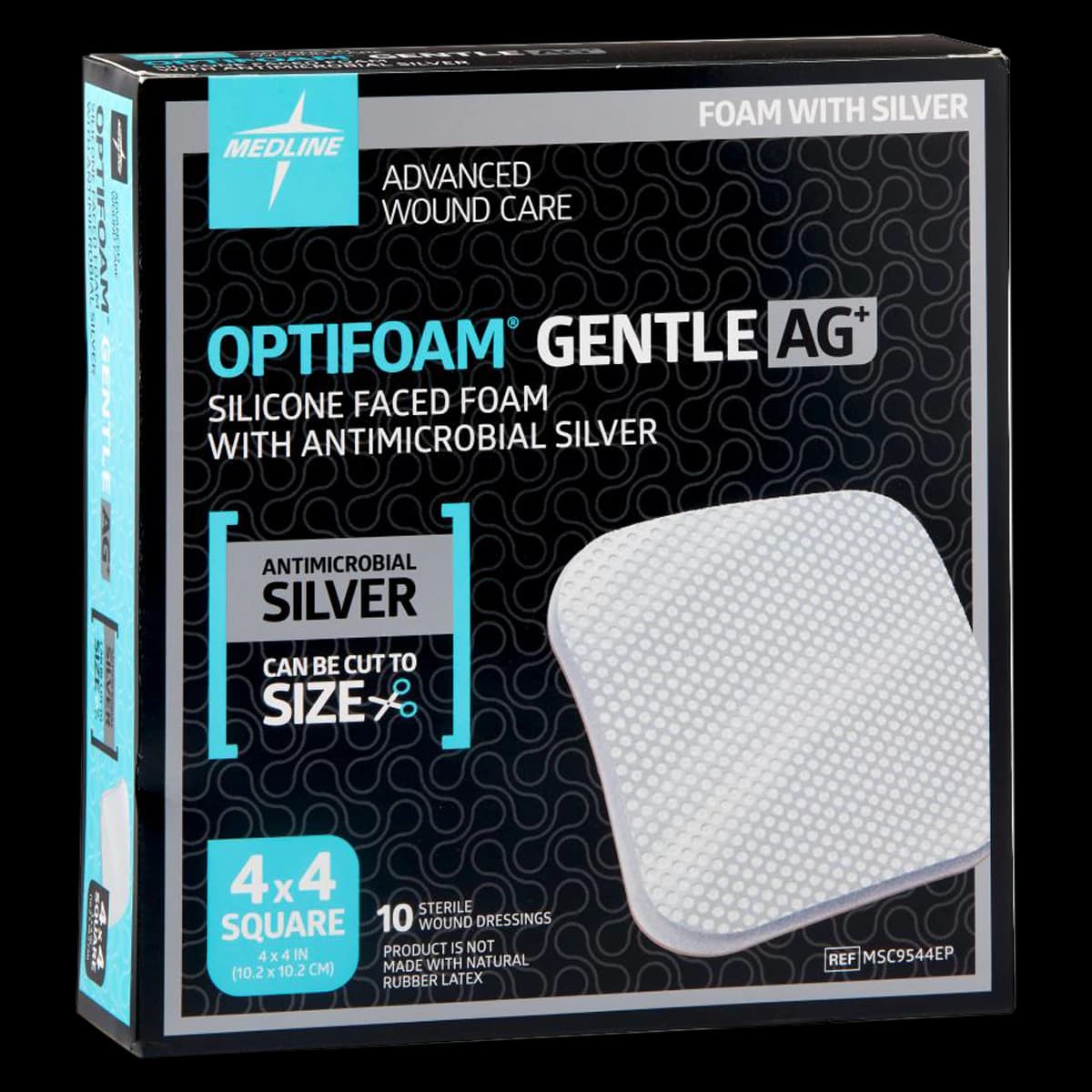 Medline Optifoam Gentle Silicone Foam Wound Dressing, 4x4" Sterile Square, Non-Adhesive, Latex-Free - Dressing Optifoam AG - Image 1