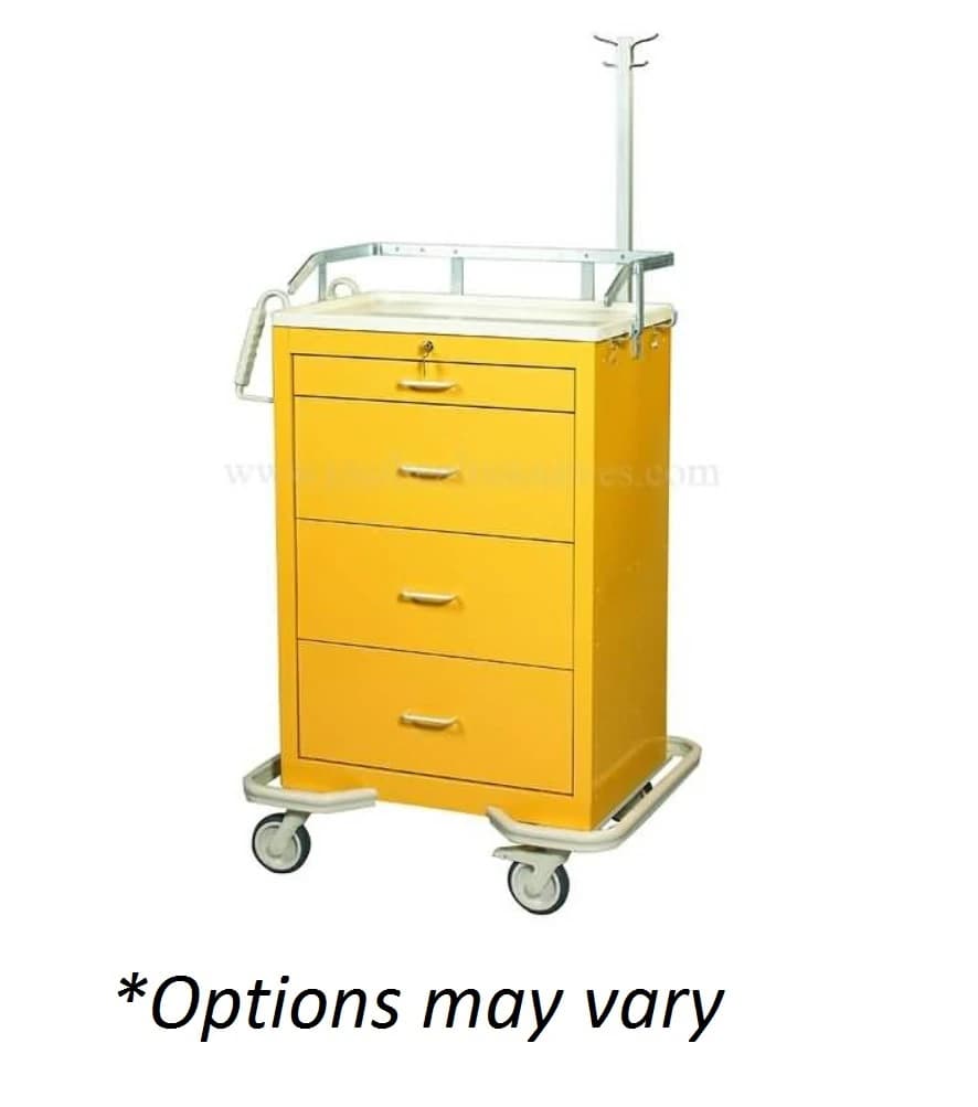 MPD Medical Systems 4-Drawer Steel Utility Cart with Key Lock - Cart 4 Drawer Steel w/ Key Lk - Image 1