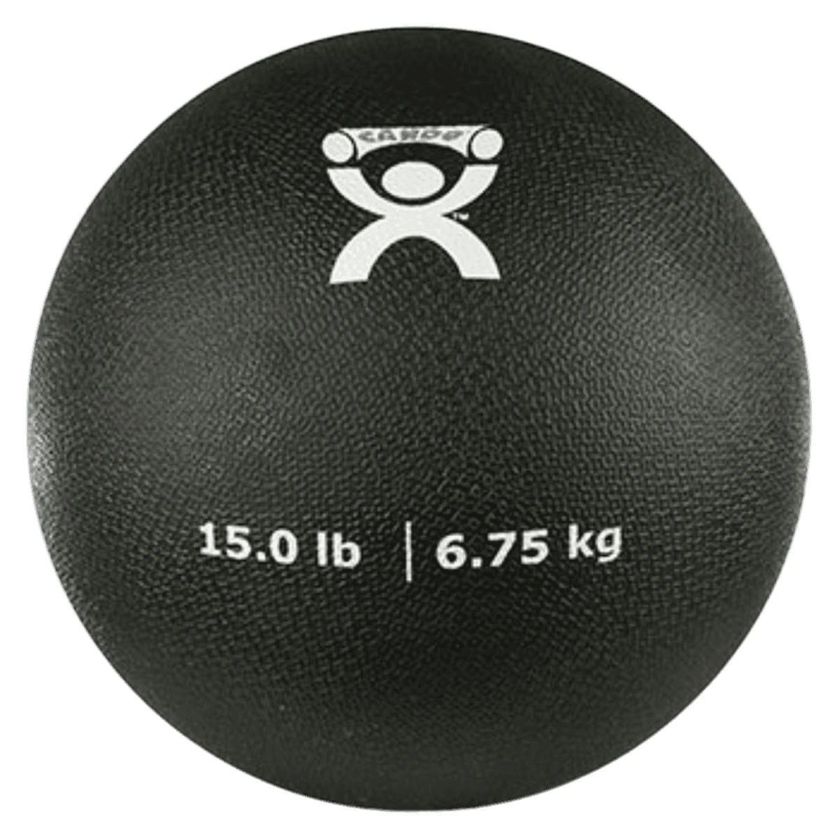 CanDo Medicine Ball, Rubber, 9" Diameter, 15 lb, Black - Medicine Ball 9" Diameter - Image 1