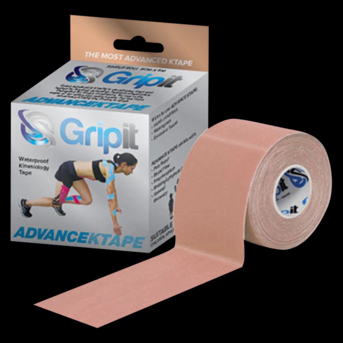 Strapit Advance Kinesiology Tape, Viscose/Synthetic, 2" x 5.5 yd, Tan, Latex-Free, 01KT0J09BBCQ3A66G4SRF36XTT - Strapit Adv Kines Tape 2x5.5yd - Image 1