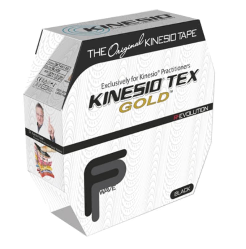 Togu Tex Gold FP Kinesiology Tape, Cotton, 2" x 34 yd, Black, Each - Tex Gold FP Kin Tape - Image 1
