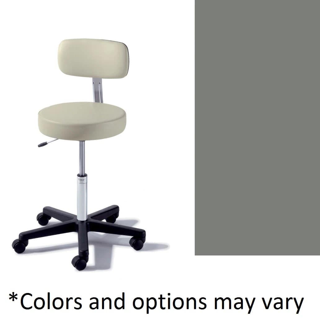 Midmark Ritter 273 Basic Stool with Back, Lunar Gray, 225 lb Capacity - 273 Basic Stool w/ Back - Image 1