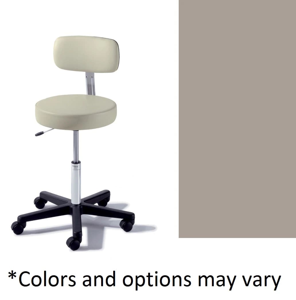 Midmark Ritter 273 Basic Stool with Back, Dark Linen, 225 lb Capacity - 273 Basic Stool w/ Back - Image 1