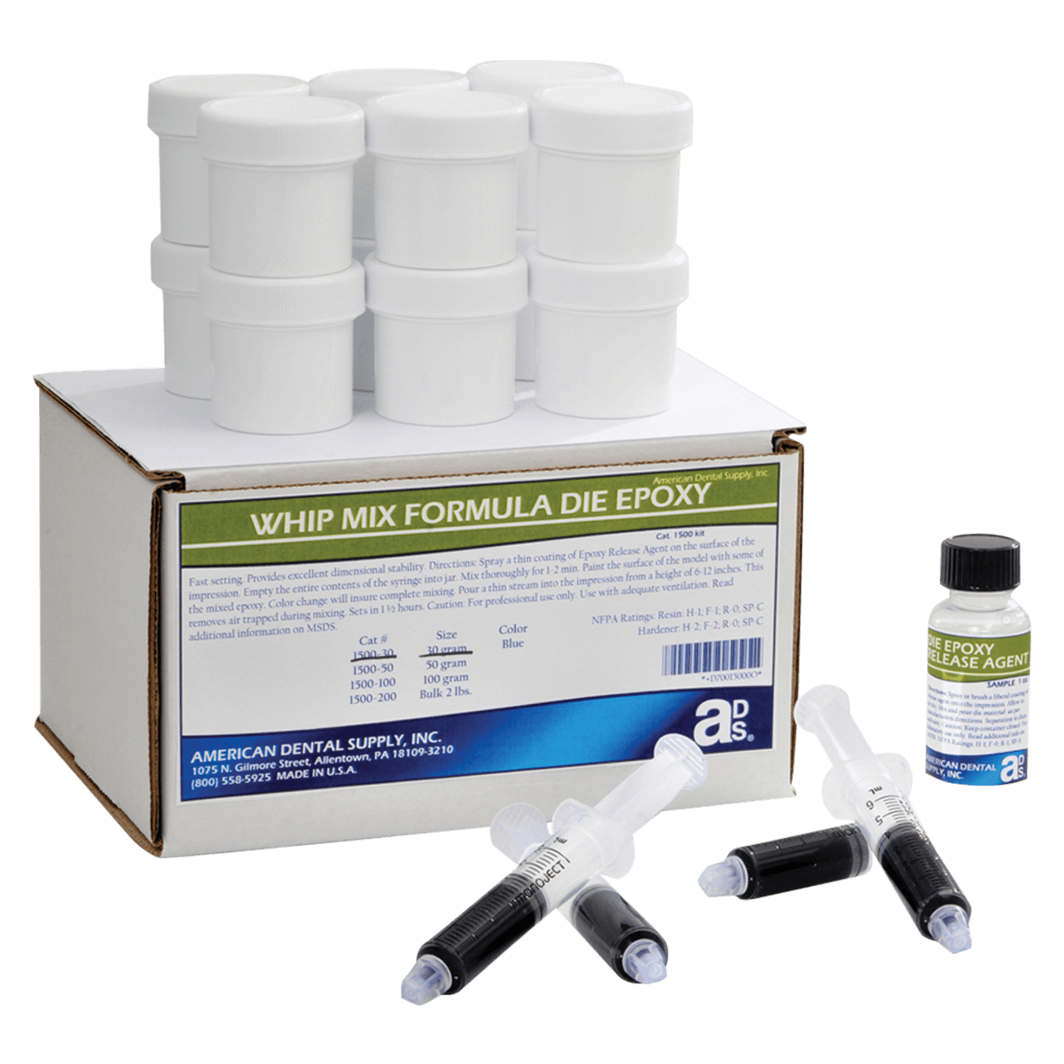 American Dental Supply Whip Mix Formula Die Epoxy Kit, 2 lb, Resin & Hardener - Epoxy Whip Mix Formula Bulk 2lb Kit - Image 1