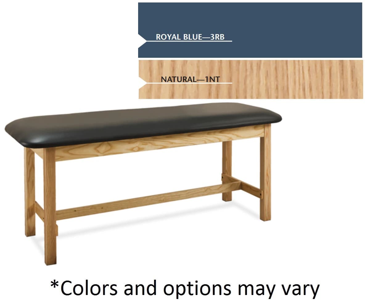 Clinton Industries Classic Series Straight Line Treatment Table, Flat Top, Royal Blue, 400 lb Capacity - Table Tx Flat Top Natural-RB - Image 1