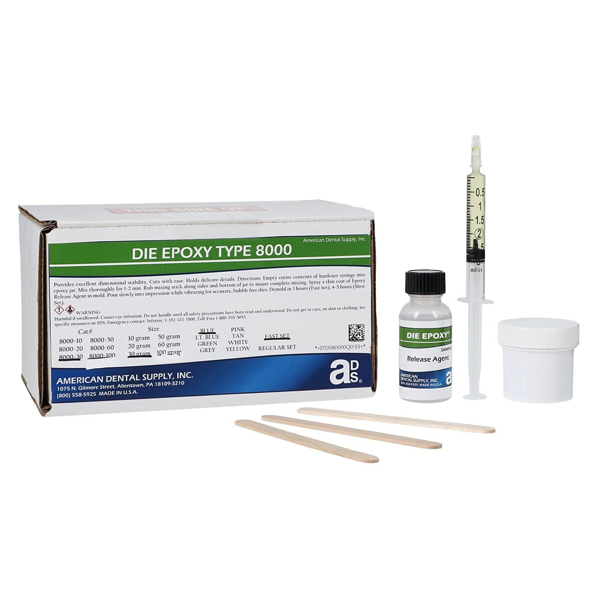 Die Epoxy 8000 Regular, Type 8000, Blue, Fast Set, 30g/Each - Die Epoxy 8000 Regular - Image 1