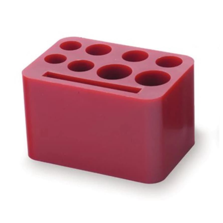 Marketlab Personal Tube Holder, Rectangular, 8-Place, Red, Reusable with Side Slot, 3" x 2" x 1-3/4" - Holder Tube Personal - Image 1