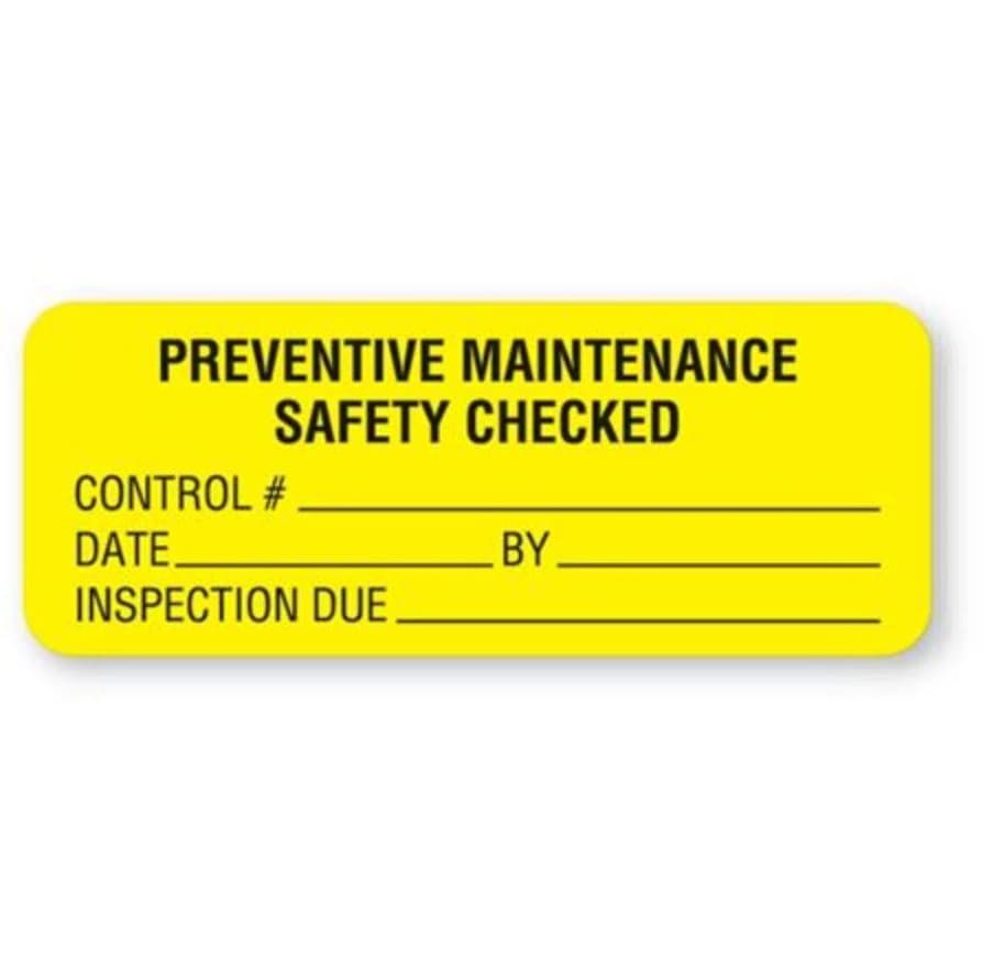 Marketlab Inc Label Equipment Service and Inspection, Yellow, 420/Roll - Label Equip Service and Insp - Image 1
