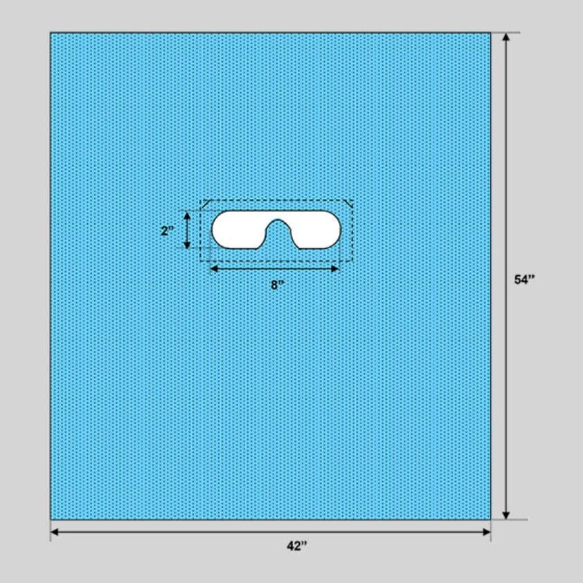 Welmed Inc Sterile Bilateral Eye Drape, 42x54" with 8x2" Opening - Drape Eye Bilateral 42x54" - Image 1