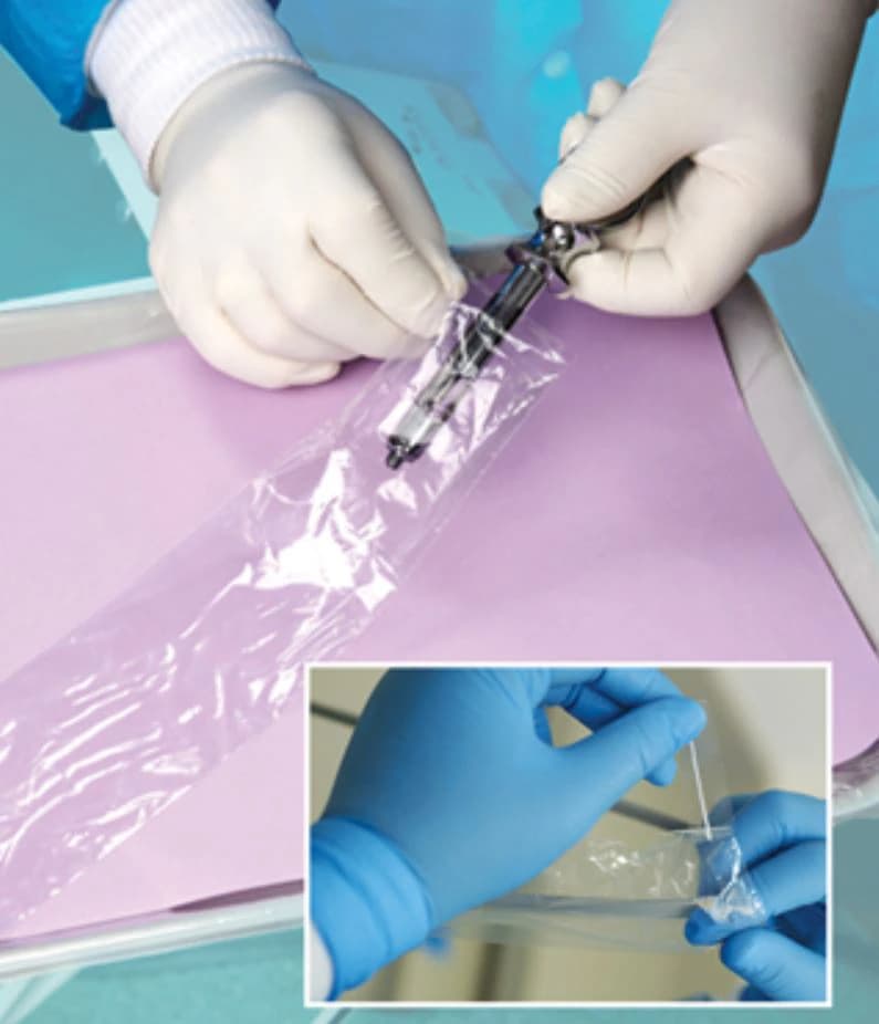 Crosstex Syringe Sleeves with Opening, Clear, 2.5" x 10", 500/Box, BCSSO - Crosstex Syringe Sleeves With Opening Clear Box of 500 - Image 1