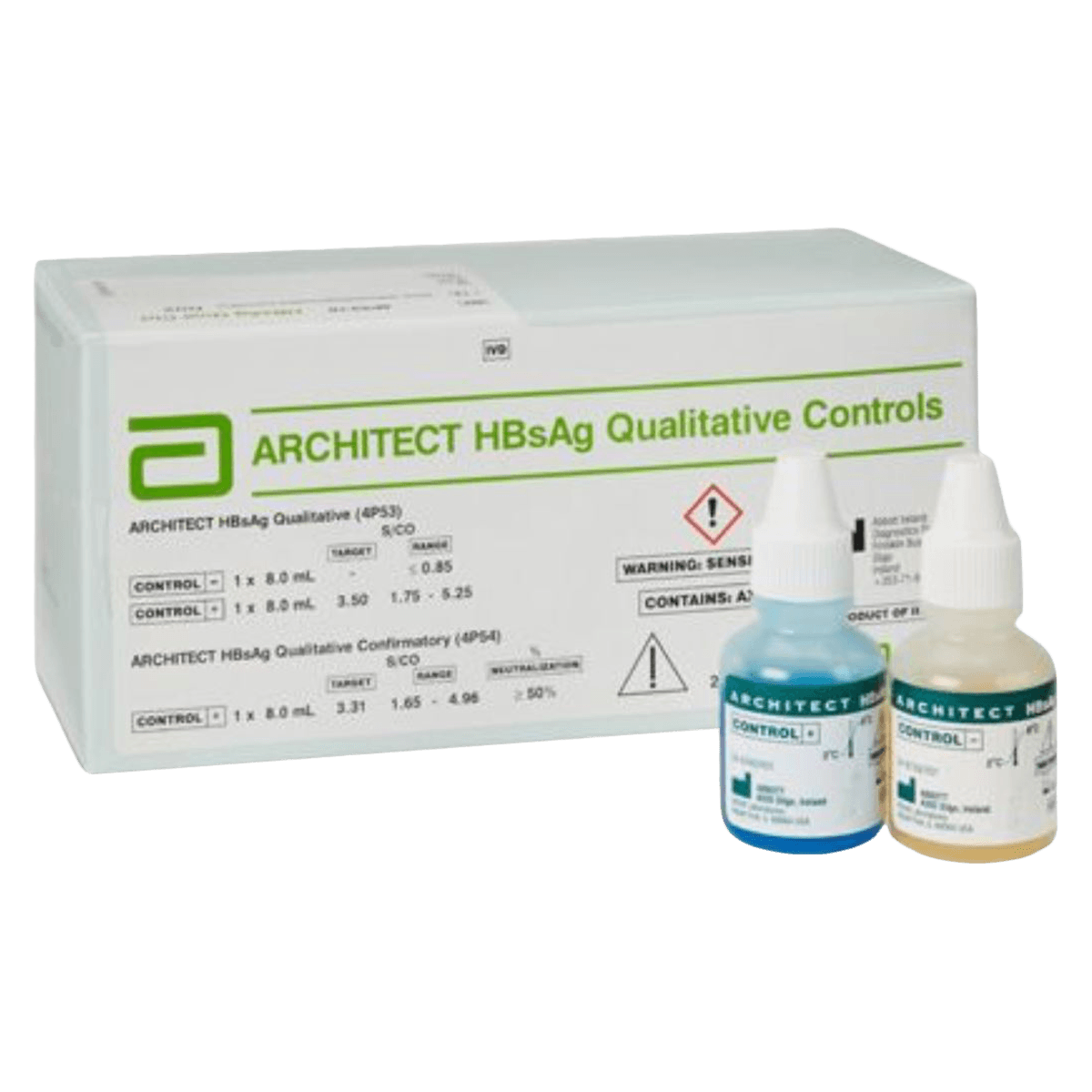 Abbott HBsAg Qualitative Controls, Hepatitis B Surface Antigen Standard Control, 2 x 8 mL - HBsAg Qualitative Controls - Image 1