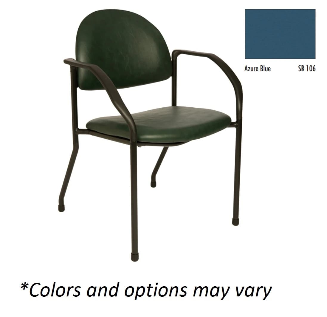 Brewer Side Chair with Arms, Azure Blue, 250 lb Capacity, Each - Side Chair w/ Arms - Image 1