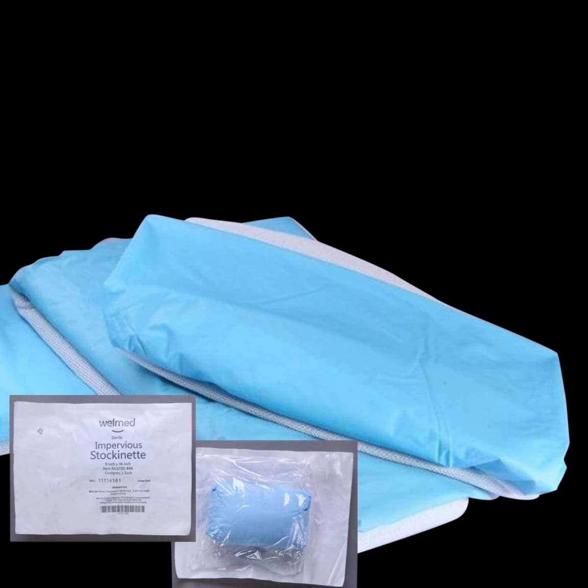 Welmed Inc Impervious Stockinette, Sterile, Blue, 9" x 36" - Stockinette Impervious Sterile - Image 1