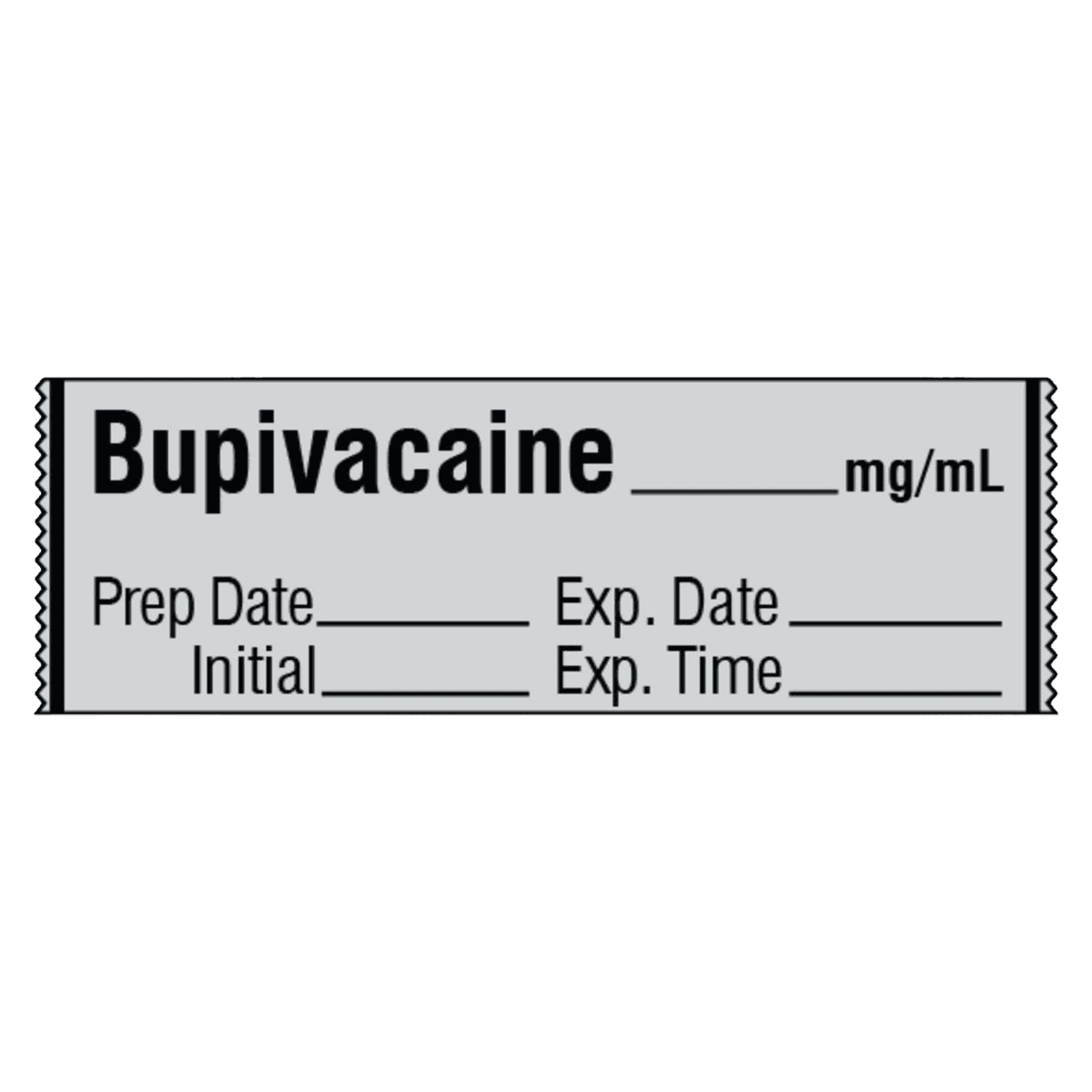 Shamrock Scientific Bupivacaine Label Tape with Expiration, Gray, 1" x 500/Roll - Label Tape Bupivacn w/Exp Gray - Image 1